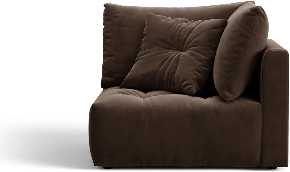 Modulsofa Micadoni Bloom Hjørnemodul Mørkebrun Velour H97xb105xd105 Cm