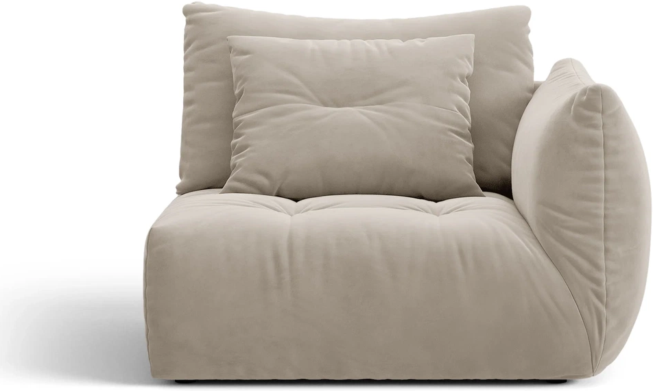 Modulsofa Micadoni Bloom Højre Modul  Casino Pearl Velour  Lys Beige  H97ã B116ã D107 Cm