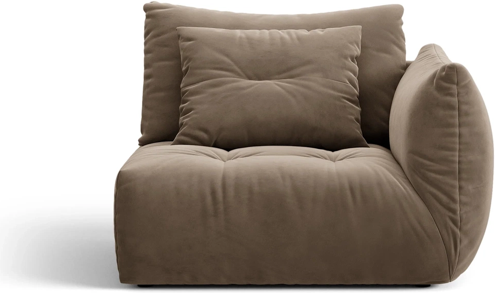 Modulsofa Micadoni Bloom Højre Modul   Casino Taupe Lys Brun Velour  Slidstærk   Pletafvisende
