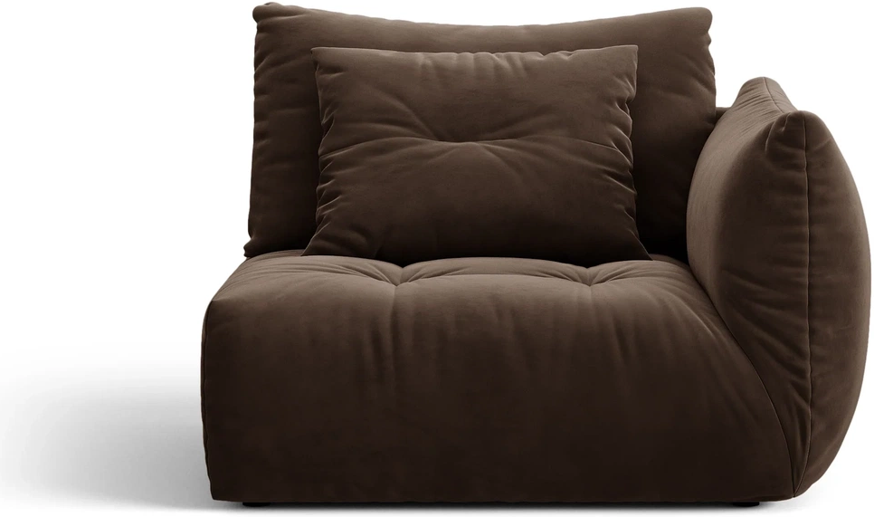 Modulsofa Micadoni Bloom Højre Modul Mørkebrun Velour  Byg-selv Sofa B116xd107