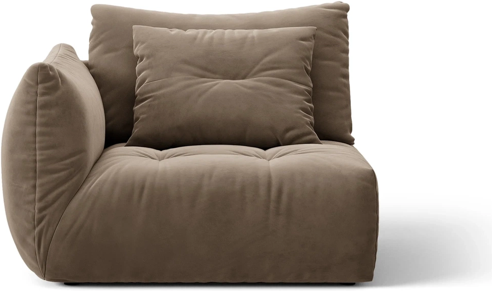Modulsofa Micadoni Bloom Venstre Modul  Velour Casino Taupe Lys Brun H97ã B116ã D107 Cm