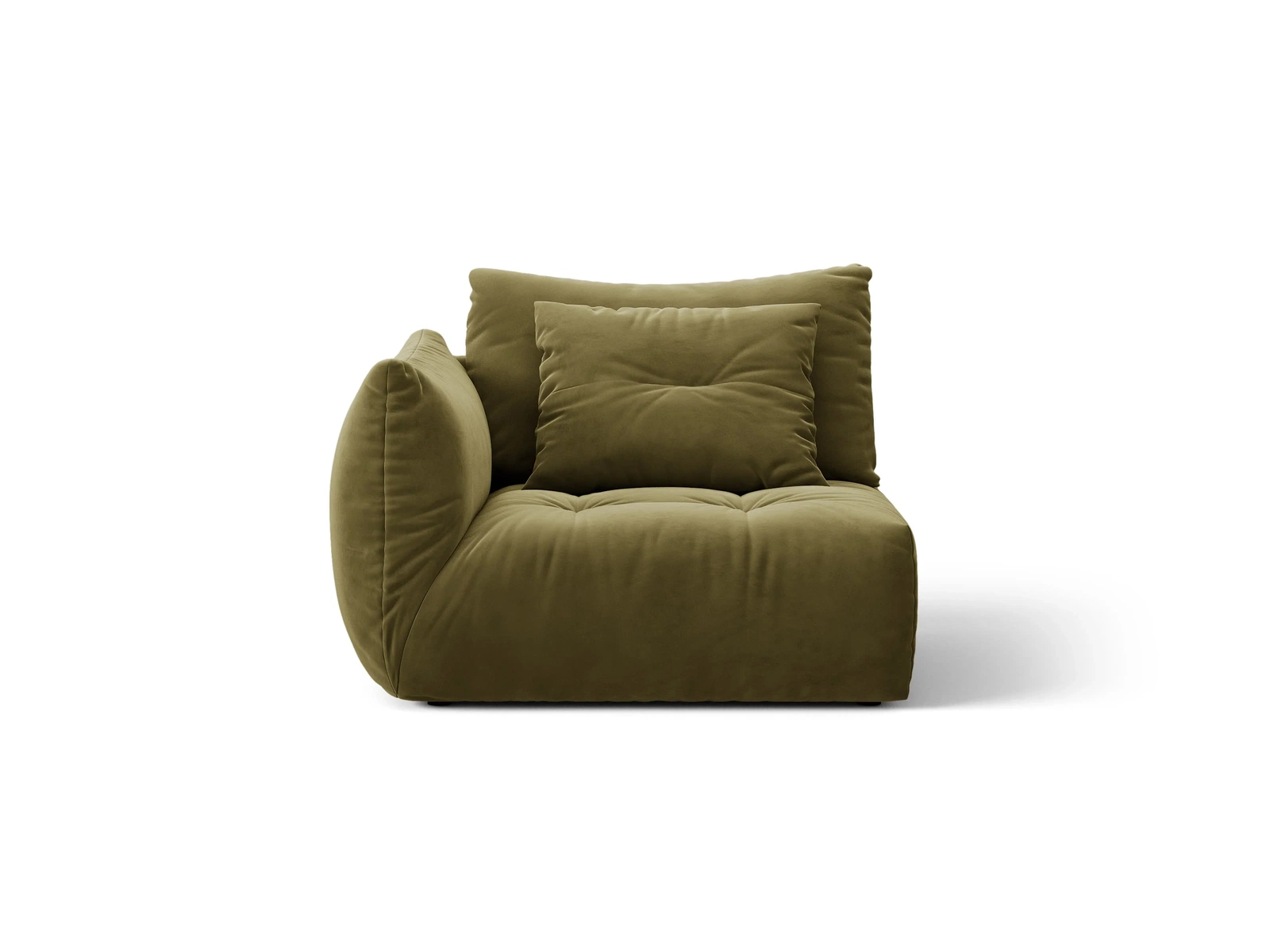 Modulsofa Micadoni Bloom Venstrevendt Modul Lys Grøn Velour Casino Forest Pletafvisende H97xb116xd107