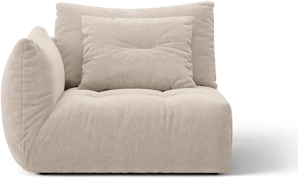 Modulsofa Venstremodul Micadoni Bloom   Lys Beige Wind 05 Tekstureret Stof  Fløjlsblød  Martindale 40 000