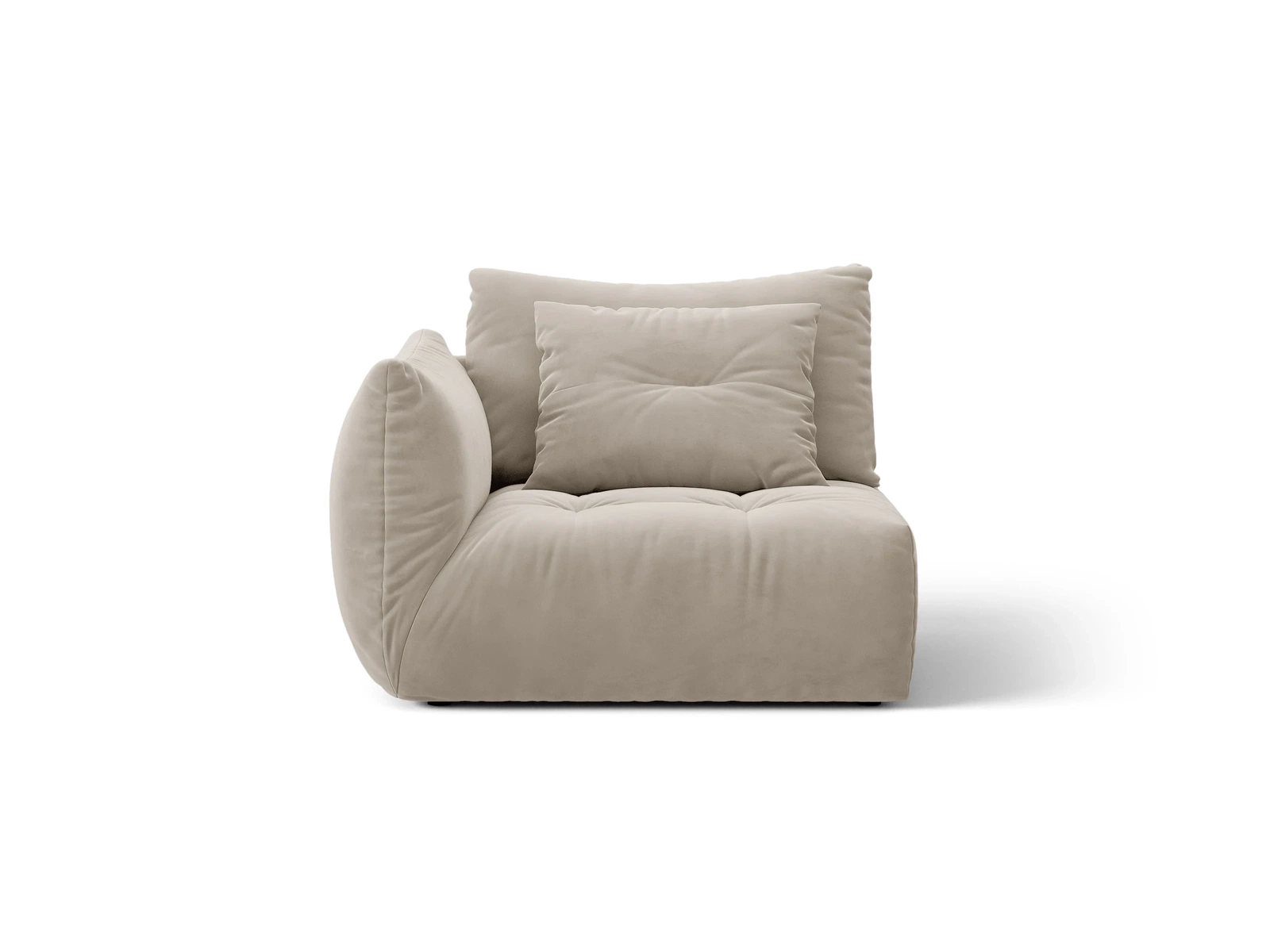 Modulsofa Venstrevendt Modul Micadoni Bloom Lysebeige Velour Casino    Pyntepude H97xb116xd107