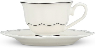 Mokkakopsæt   Stk Kop  Underkop     Collection Odette   New Bone China   Cl Hvid