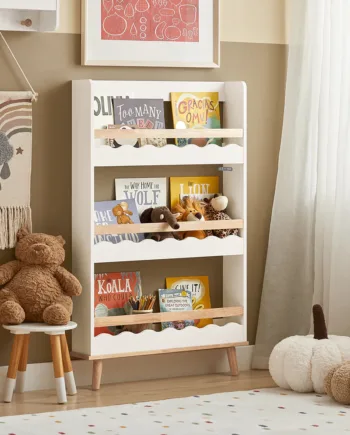 Montessori Bogreol Til Børneværelset  75x15x120 Cm  Hvid