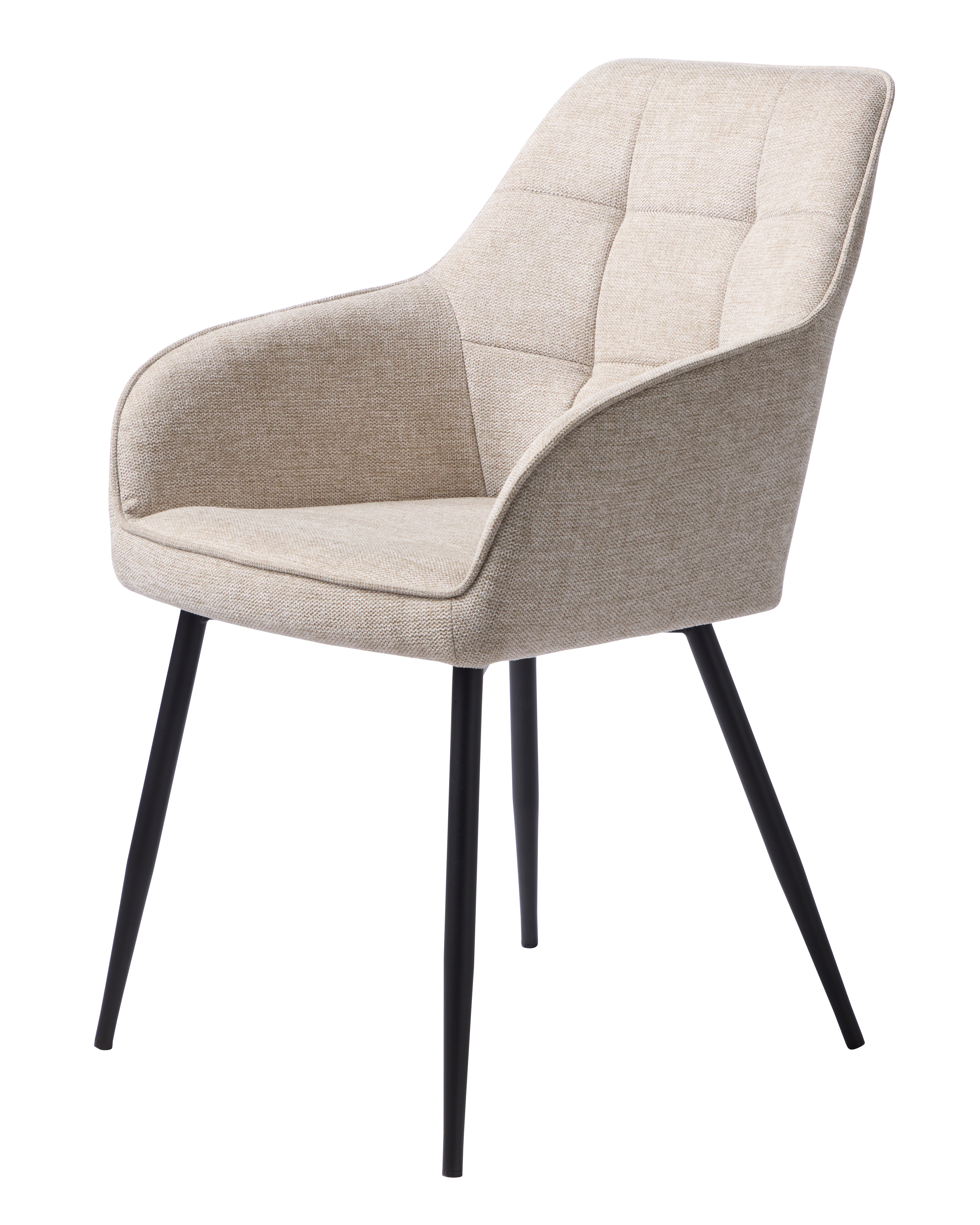 Nolan Spisebordsstol  Firkantet     Armlæn Sand Polyester Og Sort Metal