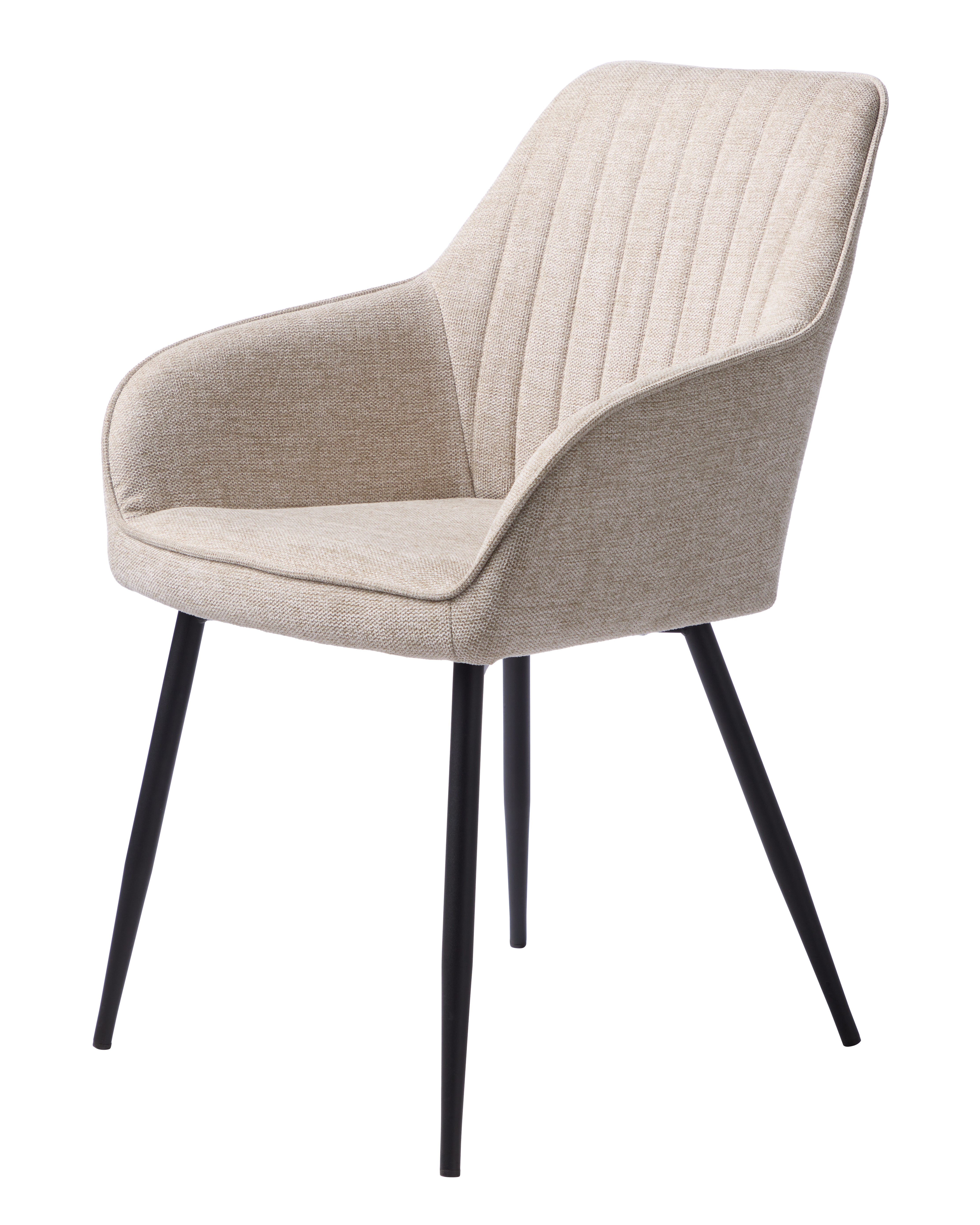 Nolan Spisebordsstol  Stribe     Armlæn Sand Polyester Og Sort Metal