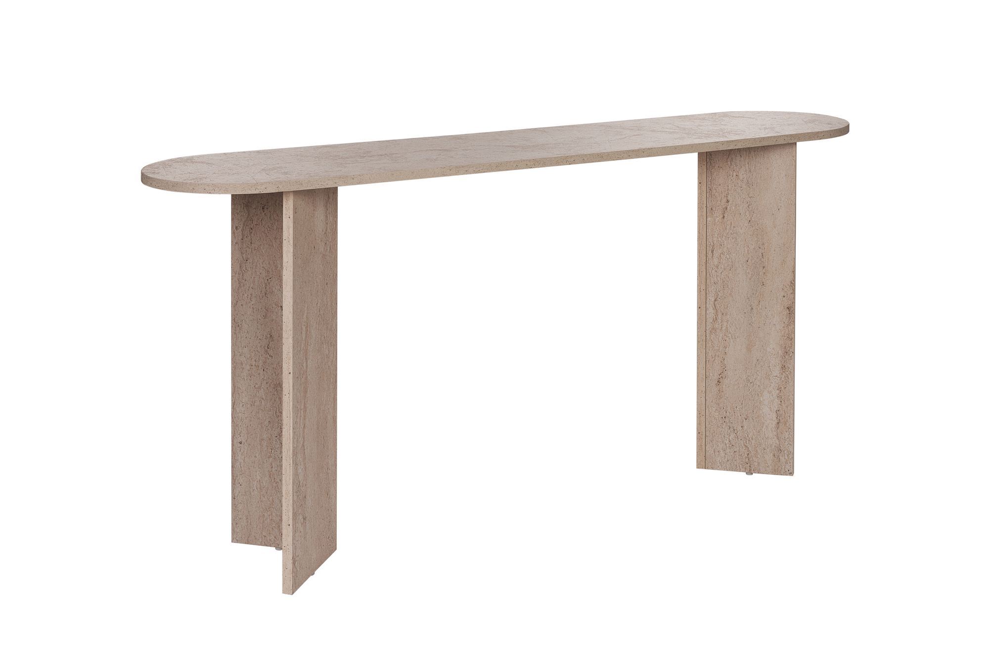 Nordvärk Sira Konsolbord  Oval Travertin Melamin  150x35