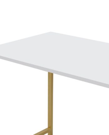 Nordvärk Twin Dobbelt Skrivebord       Rum Hvid Melamin Og Guld Metal  240x60