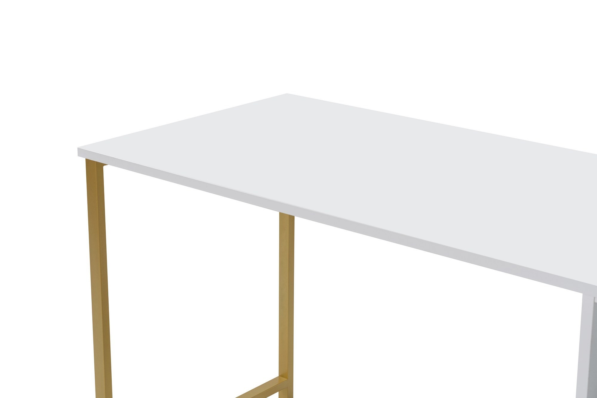 Nordvärk Twin Dobbelt Skrivebord Rum Hvid Melamin Og Guld Metal 240x60
