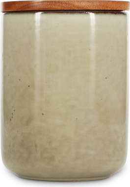 Opbevaringsdåse Salt   Pepper Meridian  Beige Stentøj Med Reaktiv Glasur  Fødevaresikker H15 Cm