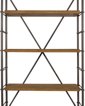 Opbevaringsreol Dutchbone Iron Mudderbrun Grantræ Og Jern 200x100x42 Cm