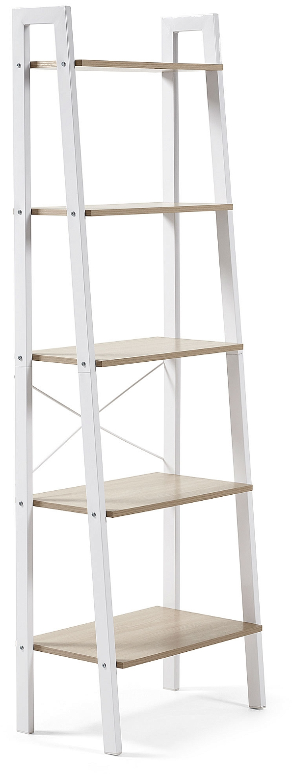 Opbevaringsreol Kave Home Alanna   Nordisk Moderne Design   Hvid Natur Med   Hylder H172xb32xl56 Cm