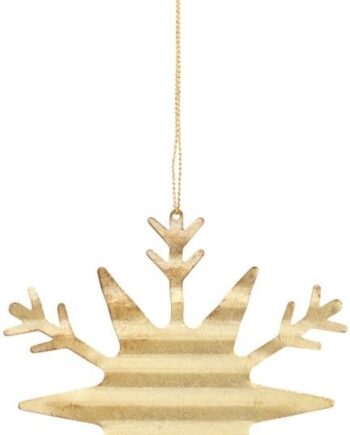 Ornament House Doctor Tin Plate Ice Crystal Guld Metal ø11   Cm Juleophæng