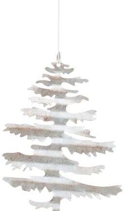 Ornament House Doctor Tin Plate Tree Sølv ø17   Cm Metal Julepynt