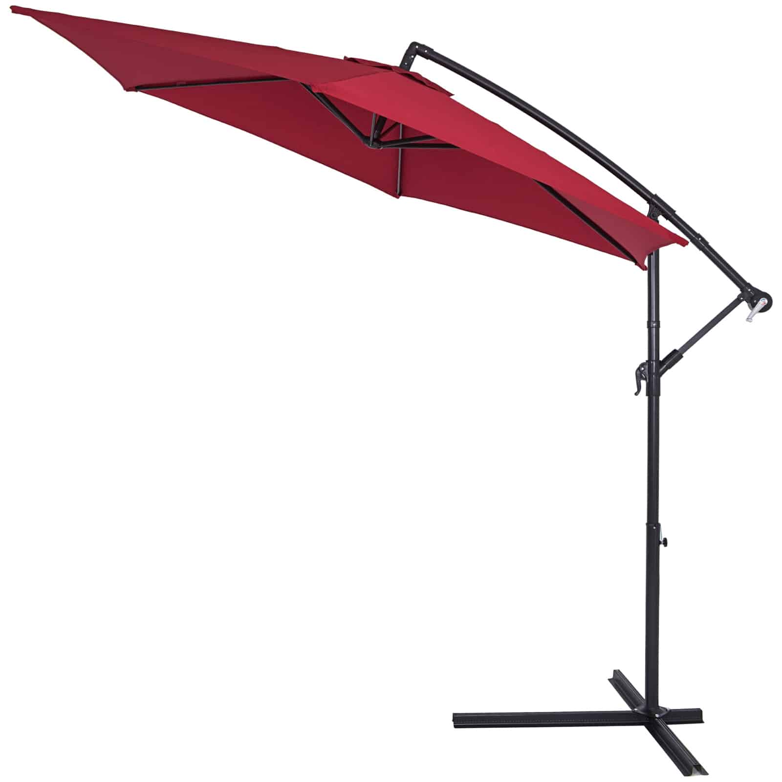 Parasol  Rød  Aluminium  ø300 Cm  Uv Beskyttelse 40