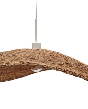 Pendellampe Kave Home Bisbal Rattan Og Stål ø80ã 15 Cm Natur
