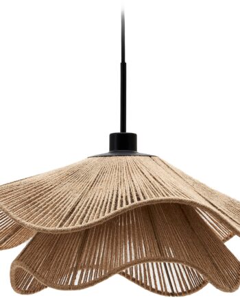 Pendellampe Kave Home Pontos Håndvævet Jute Og Jern H23   ø50 Cm Natur