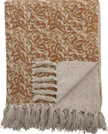 Plaid Bloomingville Cianna 130ã 160 Cm Genbrugsbomuld Rød Brun Med Frynser