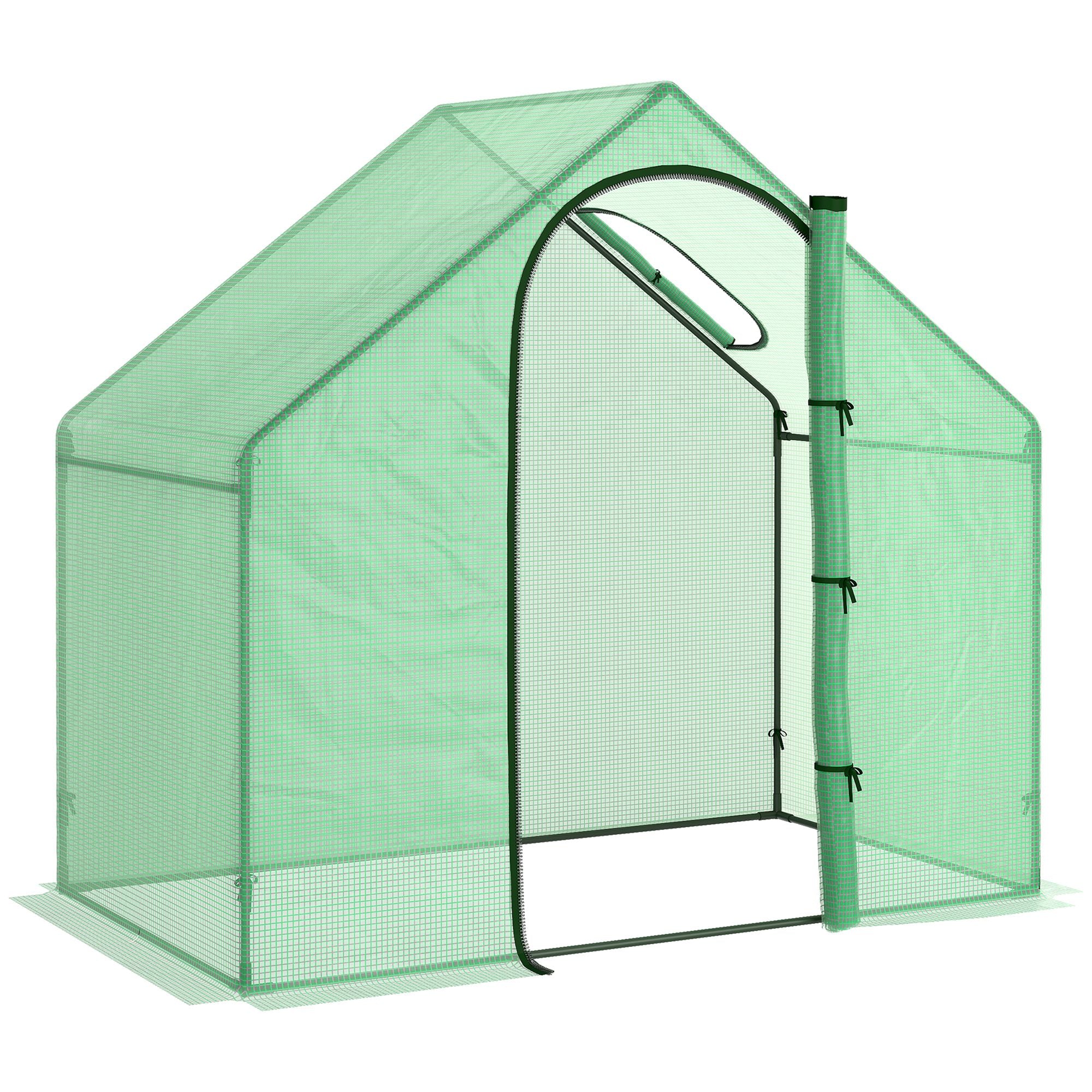 Plastikdrivhus Tomatdrivhus Drivhus Kold Ramme Med Vindue Og Dør Grøn Stålplast 180   100   168 Cm