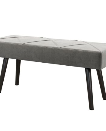 Polstret Bænk Sengebænk  Velour Look  100   36   45 Cm  Grå