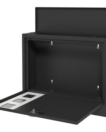 Postkasse Metalpostkasse  Moderne  Låsbar  36     11     29 Cm  Sort