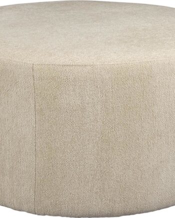 Puf Dutchbone Rocca ø70   H40 Cm Lysgrå   Fodskammel   Polyester Og Pu-skum