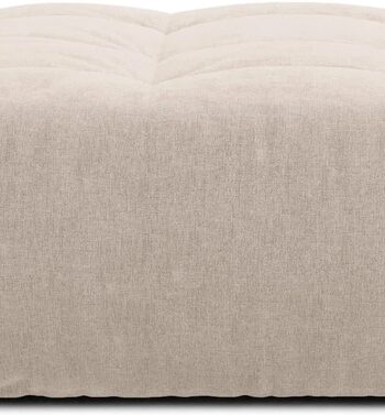 Puf Micadoni Bloom  Lys Beige Strukturvævet Stof Wind 05  H42ã B107ã D99 Cm  Fodskammel Ekstra Siddeplads