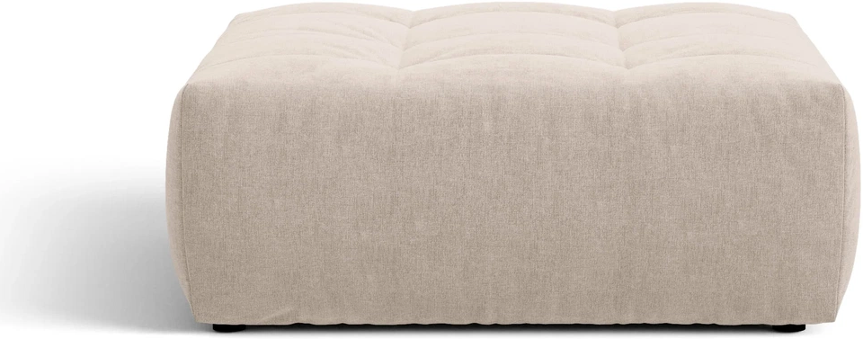 Puf Micadoni Bloom  Lys Beige Strukturvævet Stof Wind 05  H42ã B107ã D99 Cm  Fodskammel Ekstra Siddeplads