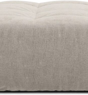 Puf Micadoni Bloom  Lys Grå Strukturvævet Stof Wind 84 Fodskammel Skammel H42ã B107ã D99 Cm