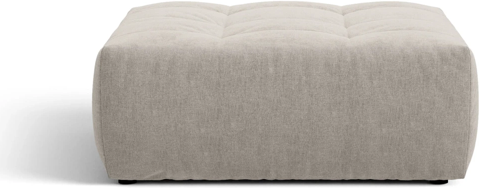 Puf Micadoni Bloom  Lys Grå Strukturvævet Stof Wind 84 Fodskammel Skammel H42ã B107ã D99 Cm
