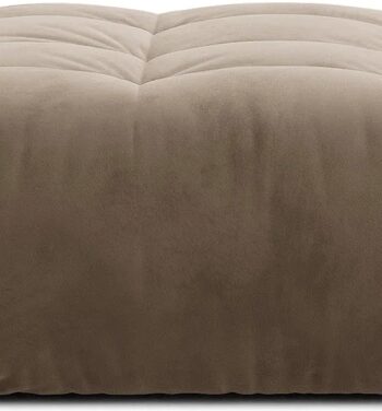 Puf Micadoni Bloom Velour Casino Taupe Lys Brun   Siddepuf Og Fodskammel