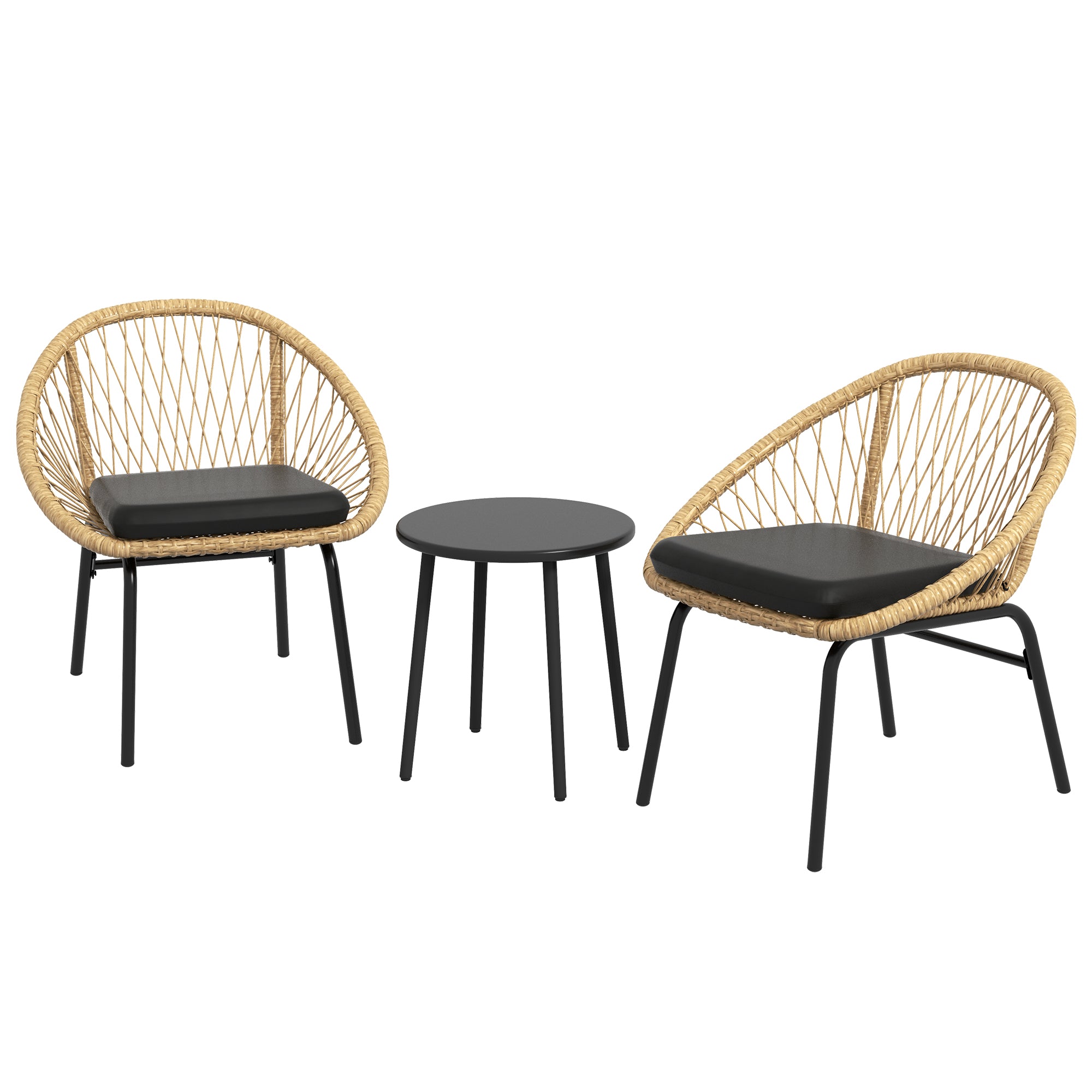 Rattan Havemøbelsæt  Havemøbelsæt    Lænestole Og Bord  Gul