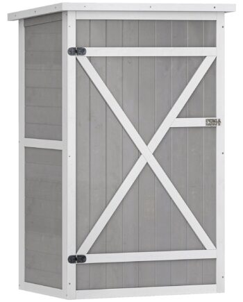 Redskabsskur Med Hylder Vejrbestandig 75   56   115 Cm Grå