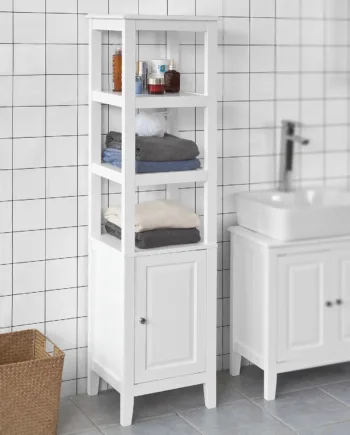Reol Til Badeværelset  B40   D33   H150 Cm  Hvid