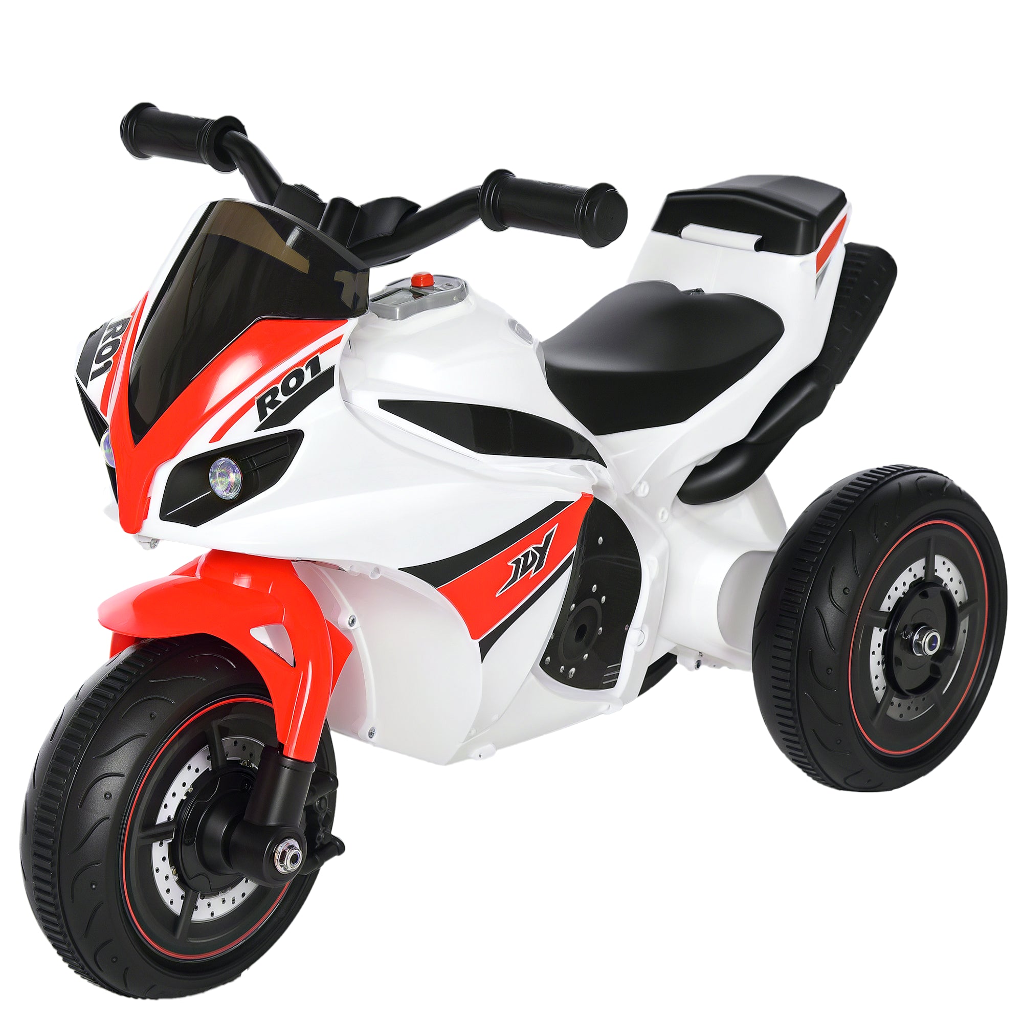 Ride-on Børnemotorcykel  18-36 Måneder  Musik Lys  Op Til 20 Kg  Hvid Rød