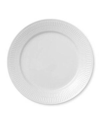 Royal Copenhagen Hvid Riflet Tallerken  25 Cm  : Erling Christensen Møbler