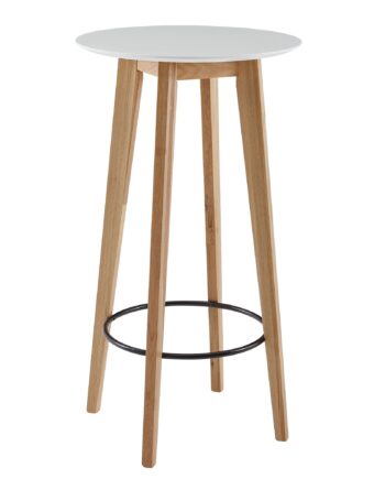 Rundt Barbord   Skandinavisk Stil  60x110x60 Cm  Hvid