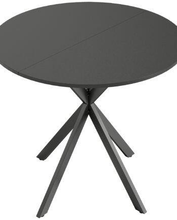 Rundt Køkkenbord  80 Cm  Kompakt Bordplade  Spånplade  Metal  Sort