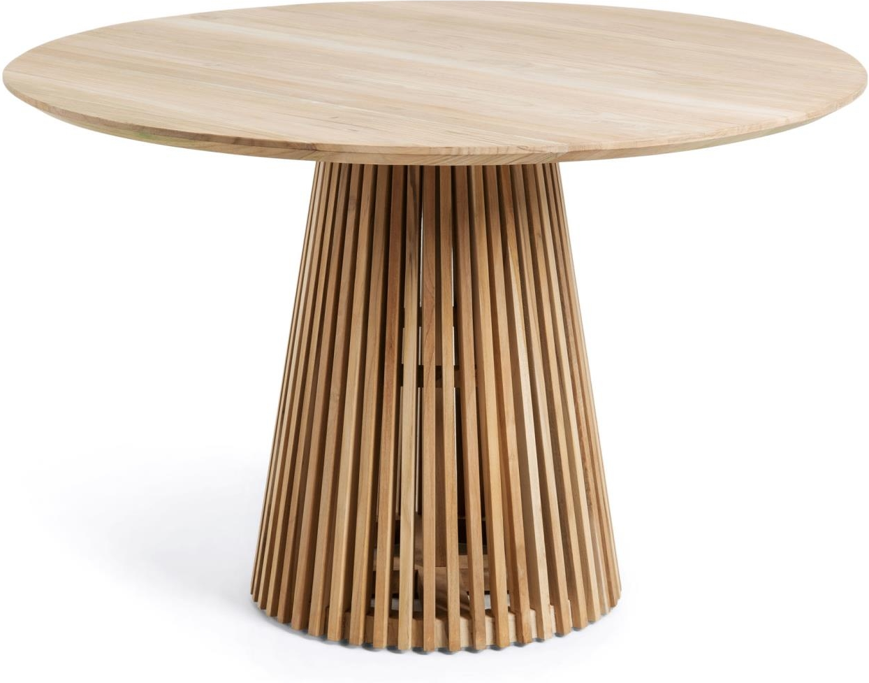 Rundt Spisebord Kave Home Jeanette   Massiv Teak ø120 Cm Til Udestue Og Terrasse