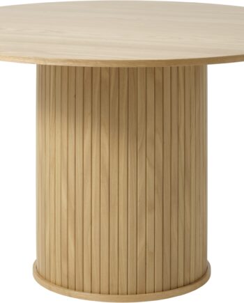 Rundt Spisebord Nordique Design Nola   Egetræfinér Natur ø120   H75 Cm Til   Personer