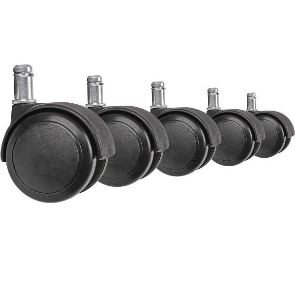 Sæt Af   Hjul Til Kontorstol  Til Hårdt Gulv Med 11 Mm Stift   Diameter 50 Mm  Sorte Premium Kontorstolehjul