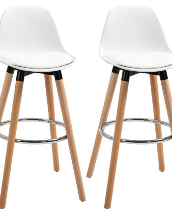 Sæt Med   Barstole  Skandinavisk Design  Fodstøtte  38   Cm   42   Cm   91 Cm  Natur   Hvid