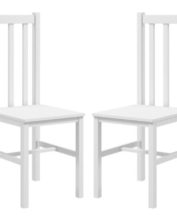 Sæt Med   Køkken-spisestole  Massivt Træ  Moderne Design  38   Cm   47   Cm   99 Cm  Hvid