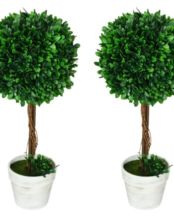 Sæt Med   Kunstige Buksbomplanter  Kunstige Planter  Inklusive Kunstig Mos    Plantekasse  28 Cm   28 Cm   60 Cm  Grøn