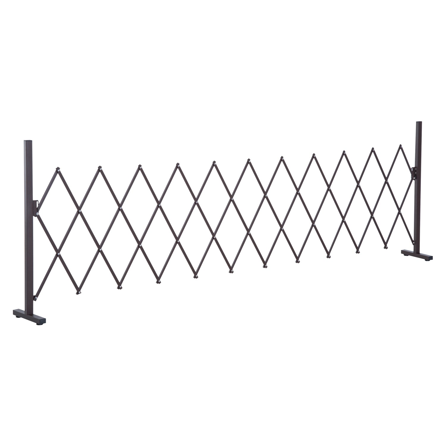 Sakselågebarrier Sakselbarrier Udtrækkelig 35-300cm Havealuminium Brun H103 5cm