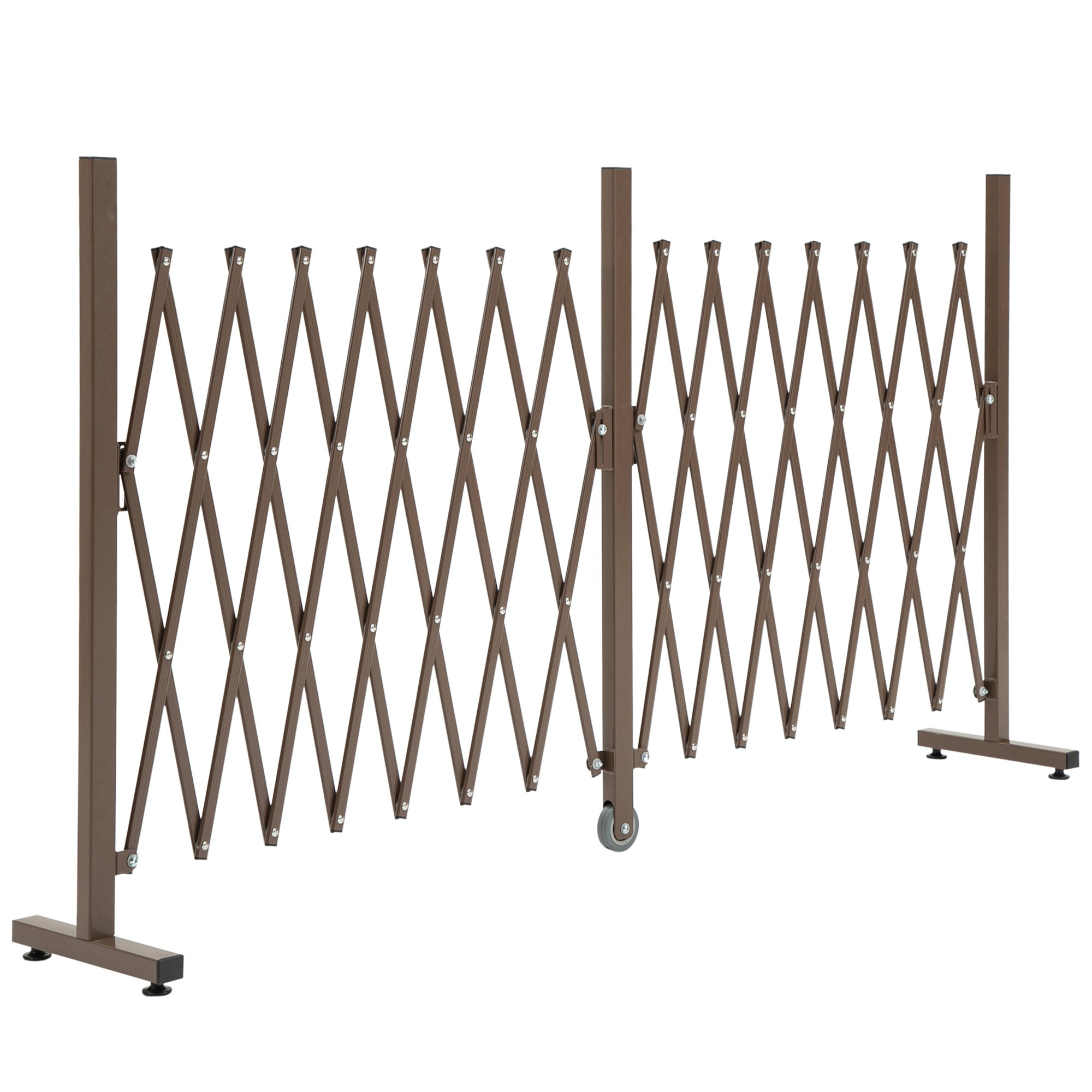 Sakselågebarrier Udtrækkelig 52-405cm Havealuminium Brun  H103 5cm