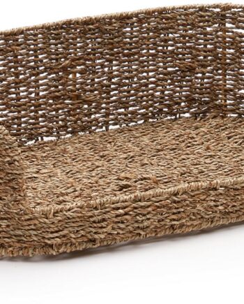 Seng Til Kæledyr Kave Home Fliicker Håndflettet 100  Søgræs Natur Rustik H17xb35xl60 Cm