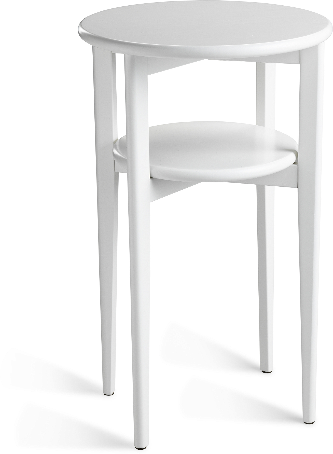 Sengebord Natbord Oscarssons Möbel Mira Mdf Og Massiv Birk Hvidlak Med Hylde D39 H65 Cm